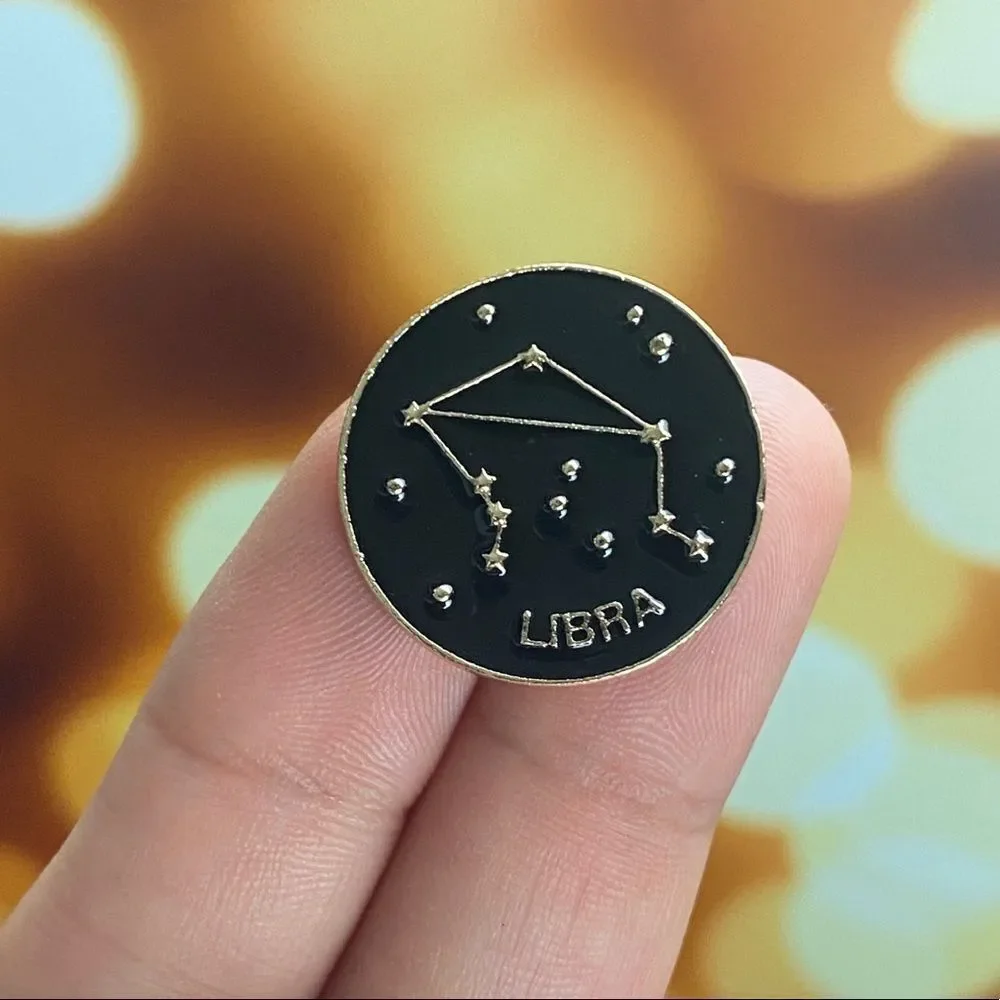 Libra Zodiac Enamel Pin/ Brooch Lapel